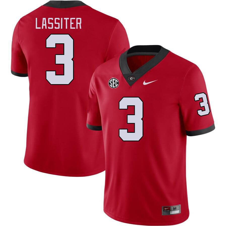 Georgia Bulldogs #3 Kamari Lassiter College Football Jerseys Stitched-Red